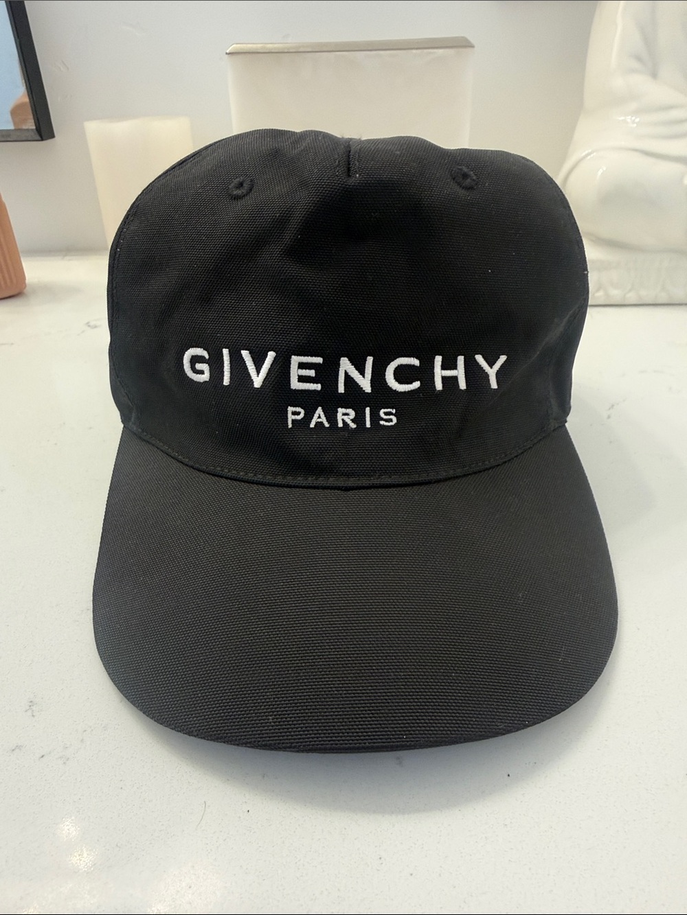 Givenchy Black Baseball Cap with White Logo